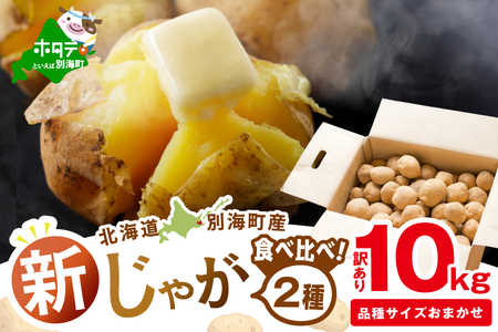 2025年10〜12月発送 北海道別海町産 じゃがいも10kg (2種おまかせ)(きたあかり、ワセシロ、男爵、メークイーン、レッドムーン)