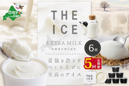 【毎月定期便】 THE ICE エキストラミルク6個×5ヵ月定期便 be003-1065-100-5   （ あいす アイス アイスクリーム ミルク 北海道 別海町 人気 ふるさと納税 ）