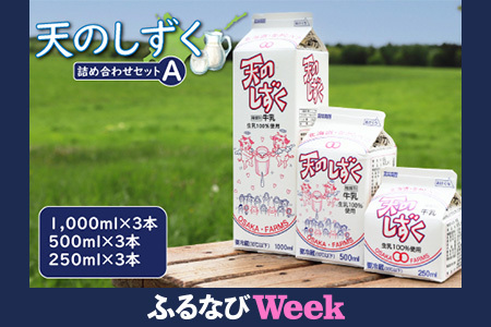 [ふるなびWEEK対象]天のしずく 詰め合わせセットA(1000ml×3本・500ml×3本・250ml×3本,合計5.2L) FN-Limited[51010]