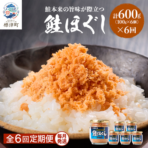 【毎月定期便】鮭ほぐし[100g×6個] 鮭フレーク全6回【AF108】