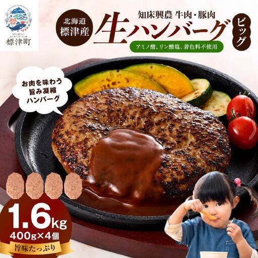 ビッグ生ハンバーグ 400g×4個セット ビッグハンバーグ