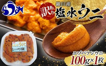 訳あり塩水うに(ばふんうに)100g×1枚 北海道 知床 羅臼 天然 エゾバフン ウニ 雲丹 海鮮 魚介