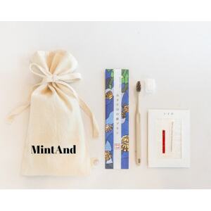 ホタテ印の歯ブラシ&トイロ AKANE(紅色)セット (オリジナル巾着 包装入)