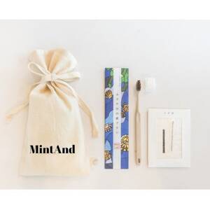 ホタテ印の歯ブラシ&トイロ MIO(青色)セット (オリジナル巾着 包装入)