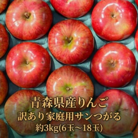 [8月下旬から順次発送!]平均糖度12度以上! サンつがる 約3kg 訳あり クール便 青森 りんご[配送不可地域:離島・沖縄県]