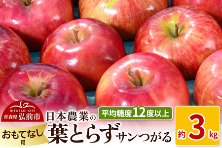 [レビューキャンペーン][25年9月〜発送]りんご 平均糖度12度以上! 葉とらずサンつがる 約3kg おもてなし用 クール便[先行受付] 青森 果物 フルーツ 林檎 リンゴ くだもの 予約