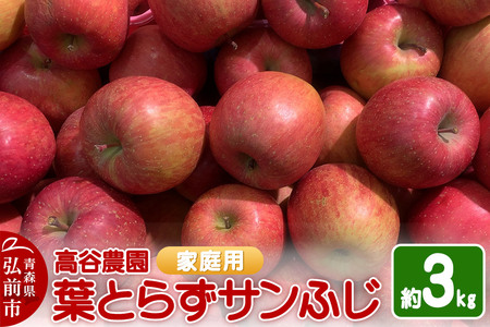 [レビューキャンペーン][25年11月〜発送]りんご 高谷農園[家庭用]葉とらずサンふじ 約3kg