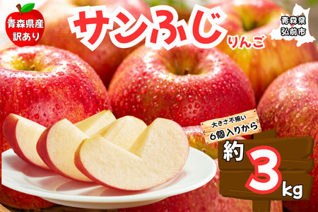 [25年11月〜発送]りんご[訳あり ご家庭用]サンふじ 3kg 青森県産 青森 果物 フルーツ 林檎 リンゴ くだもの