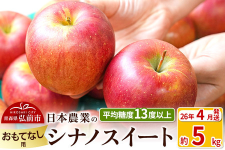 [26年4月発送]りんご 平均糖度13度以上! シナノスイート 約5kg おもてなし用 CA貯蔵 クール便 青森 果物 フルーツ 林檎 リンゴ くだもの