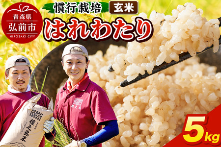 はれわたり 5kg [玄米] 慣行栽培 青森県産 令和7年産
