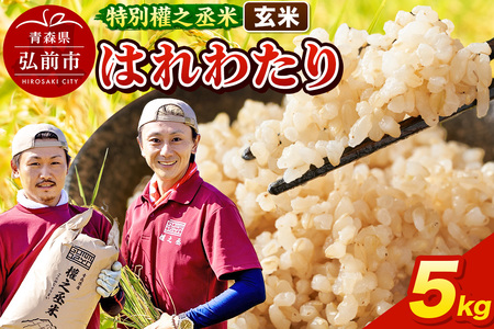 はれわたり 5kg [玄米] 特別權之丞米 青森県産 令和7年産