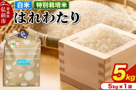 [寄附金額見直しました]米[特別栽培米]はれわたり 白米 5kg 青森県弘前市産