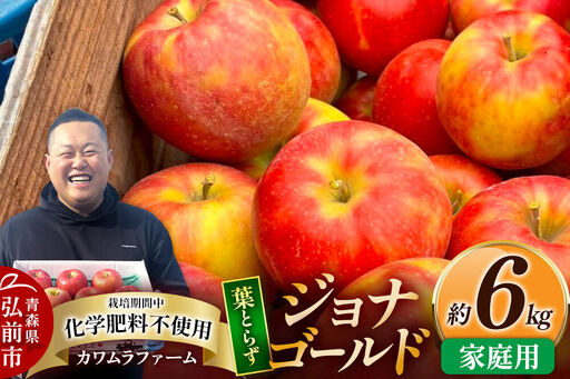 【26年10月発送】りんご 葉とらず ジョナゴールド【家庭用】約6kg カワムラファーム 青森県 弘前市