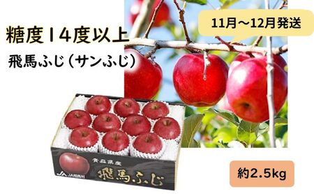 りんご 【11月～12月発送】 糖度14度以上 「 飛馬ふじ 」（ サンふじ ）約 2.5kg 【 弘前市産 青森りんご  果物類 林檎 リンゴ  】