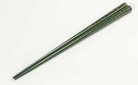 津軽塗箸(すべらず) 緑上