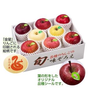 [令和7年産・先行予約]青森県産 8種のりんご 味ぞろえ(干支りんご入り)鮮度保持剤・保存用ポリ袋付_果物・フルーツ りんご リンゴ 林檎_[配送不可地域:離島・沖縄県]