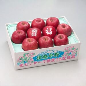 【令和7年産先行予約】糖度13度選果招福りんご サンふじ 約2.5kg縁起物プリント招き猫・福りんご_果物・フルーツ りんご  リンゴ 林檎_【配送不可地域：離島・沖縄県】【1508218】