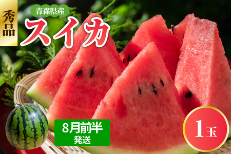  スイカ　大玉 1玉【2026年8月前半発送】 青森県産 秀品 先行受付