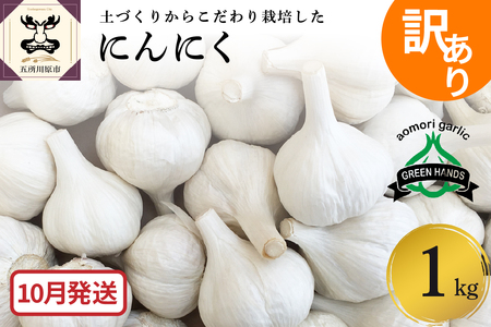 [先行受付][10月発送]にんにく[訳あり]青森県産にんにく1kg 五所川原にんにく