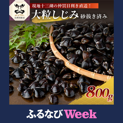 [ふるなびWEEK対象]津軽十三湖産大和しじみ 大粒 800g (冷凍・砂抜き済) しじみ