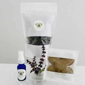 ホーリーバジル癒しの3種各1個セット(ハーブティー・クッキー・アロマスプレー)[配送不可地域:離島・沖縄県]