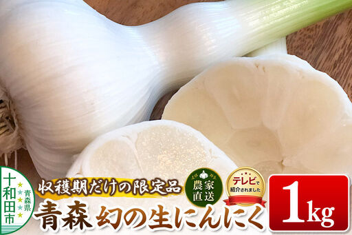 先行受付【テレビ紹介】青森 幻の生にんにく1kg（農家直送・収穫期だけの限定品） 青森にんにくファーム