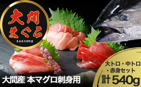 津軽海峡 大間産 極上本マグロ刺身用サク(大トロ・中トロ・赤身)食べ比べセット