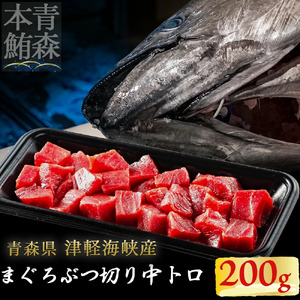 津軽海峡産マグロ 中トロブツ切 200g