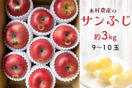 木村農産のサンふじ 約3kg(9玉から10玉)|青森県産 つがる りんご リンゴ 林檎 サンふじ さんふじ 果物 フルーツ 令和7年産 2025年産 [0947]