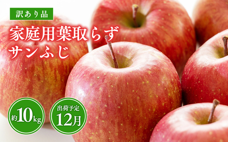 [12月発送] 訳あり 家庭用 葉取らずサンふじ 約10kg (28〜46玉程度)[りんご 森山商店 平川市産 青森りんご 年内発送 12月 林檎 リンゴ サンふじ ふじ 葉とらず 平川市 青森県]