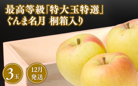 12月発送 最高等級「特大玉特選」ぐんま名月 3玉 桐箱入