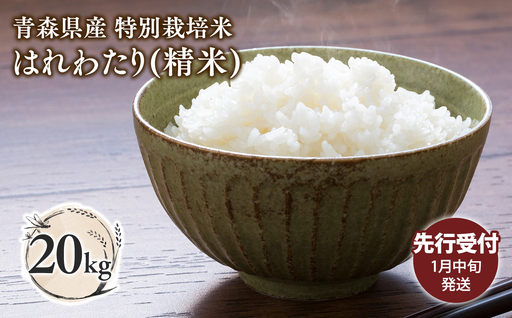 ≪令和8年産 先行予約≫1月中旬よりお届け! 　特別栽培米 はれわたり白米20kg【青森県 平川市】［hi-0062-019-1］