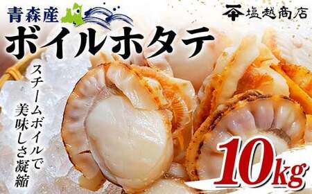 青森県産 ボイルホタテ 10kg 【塩越商店】 ホタテ ほたて 帆立 人気 スチーム ボイル ベビーホタテ 貝柱 炊き込みご飯 海鮮 魚介 冷凍 むつ湾 陸奥湾 キャンプ 青森県 平内町 東北 おすすめ  F21J-072