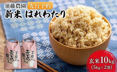 先行予約 新米 令和7年産 玄米 はれわたり 10kg (5kg×2袋) 米 こめ お米 おこめ コメ ご飯 ごはん 令和7年 須藤農園 青森 青森県