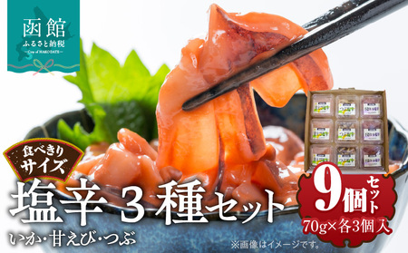 食べきりサイズ 塩辛3種セット(いか・甘えび・つぶ)_HD025-019