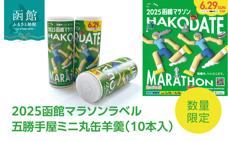 数量限定 2025 函館マラソン ラベル 五勝手屋 ミニ 丸缶羊羹 10本入 詰め合わせ ポスター柄 ようかん 長持ち マラソン スポーツ 丸缶 オリジナル パッケージ 限定製造 和菓子 おやつ お取り寄せ 北海道 函館市 送料無料_HD237-001