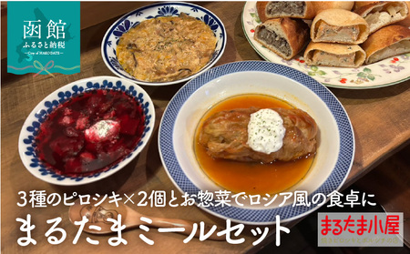 まるたま ミールセット 6種 計 10個 エゾ×エゾ しゃけクリームチーズ 塩バターリンゴ ボルシチ ロールキャベツ チキンストロガノフ 焼き ピロシキ ロシア 家庭料理 北海道産 小麦 米粉 おから かろやか 生地 鹿 ラム 鮭 りんご お手軽 時短 お取り寄せ_HD223-005
