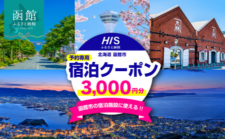 HISふるさと納税宿泊予約専用クーポン(北海道函館市)3,000円分_HD162-001