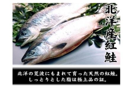 函館朝市 弥生水産 北洋産紅鮭 切り身 半身1.2kg前後_HD032-009