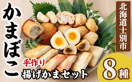 揚げかまセット(8種) かまぼこ 蒲鉾 しそ巻きみそ 玉ねぎ 生姜天 たまご天 えび 海老 かに ごぼう 蟹 チーズ 揚げかま おかず おつまみ セット 冷蔵 [橋爪食品][B7073]