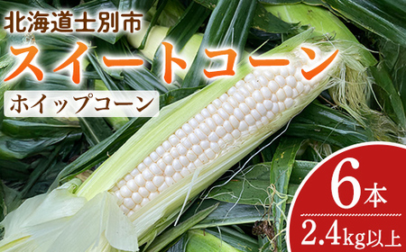 [期間限定]天塩川源流スイートコーン ホイップコーン (6本) [2025年8月下旬より順次発送]北海道産 北海道 士別市 とうもろこし トウモロコシ とうきび コーン 野菜 産地直送 [三栄アグリ]