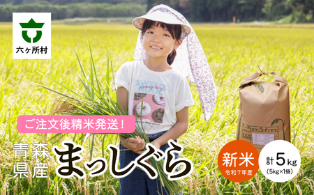 青森県 六ケ所村産 まっしぐら 精米 5kg(橋本利喜雄)