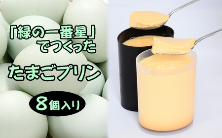 緑の一番星でつくった 手作り たまごプリン（8個入り）【卵卵ひろば】