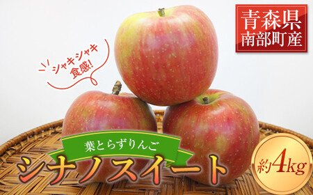 [家庭用] 葉とらずりんご シナノスイート 約4kg [四戸農園] 減農薬 有機肥料 F21U-358