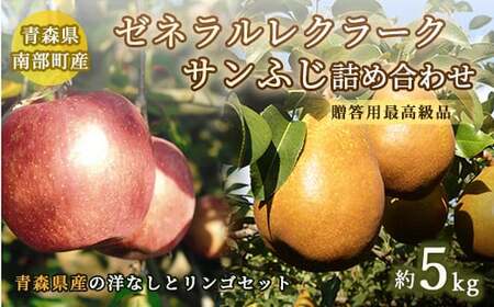 ゼネラルレクラーク(洋梨)・サンふじ(りんご) 南部のフルーツ詰め合わせ 約5kg[泉山果樹園] ゼネラル レクラーク 洋ナシ 梨 なし リンゴ 林檎 アップル あおもり 青森 青森県 南部町 三戸 南部 果物 くだもの フルーツ 年内発送 りんご デザート 果実 食品 F21U-064