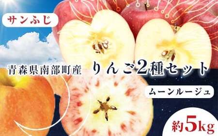 青森県 希少りんご サンふじ&ムーンルージュ 約5kgセット [泉山果樹園] 2種セット F21U-277