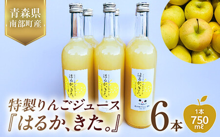 「はるか、きた。」りんごジュース 6本セット [佐々木あきおはるこ農園] F21U-587