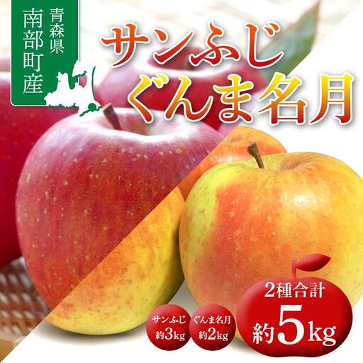 青森県 南部町産 サンふじ ・ ぐんま名月 食べ比べセット 約5kg [盛果園] 青森りんご 青森県産りんご リンゴ 林檎 アップル 黄色 果物 くだもの フルーツ セット 3kg 以上 おすすめ 期間限定 先行予約 産地直送 あおもり 青森 南部町 三戸 南部 F21U-688