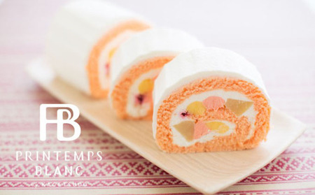[季節限定]白桃ロール お菓子 スイーツ ロールケーキ 洋菓子 生菓子 フルーツロール カスタード 国産白桃 北海道産生クリーム アイスロール