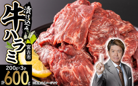 吉田精肉店の漬け込み牛ハラミ 600g(200g×3パック)[配送不可地域:離島]